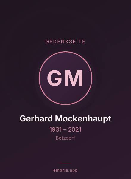 Gedenkportrait von Gerhard Mockenhaupt