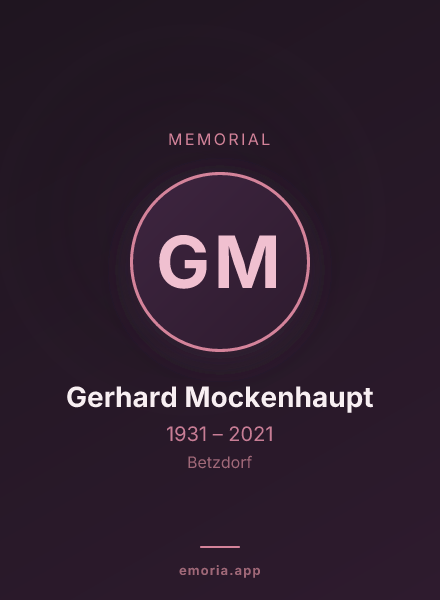 Memorial portrait of Gerhard Mockenhaupt