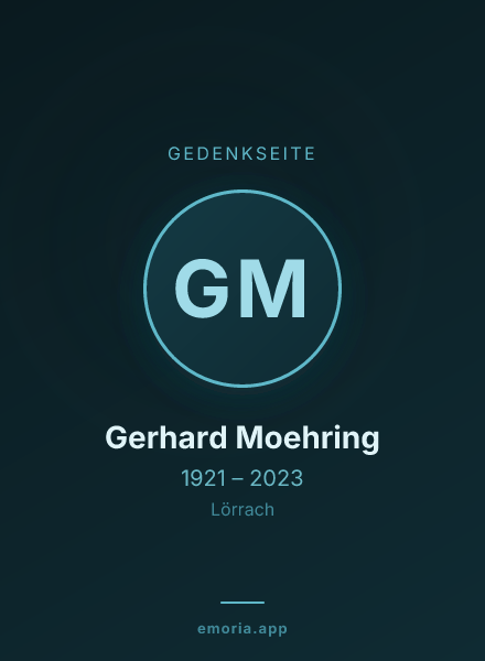 Gedenkportrait von Gerhard Moehring