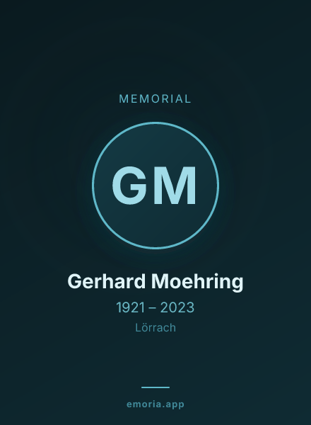 Memorial portrait of Gerhard Moehring