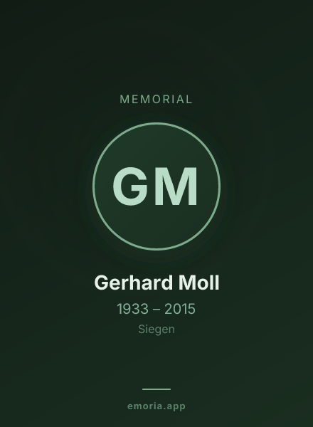 Memorial portrait of Gerhard Moll