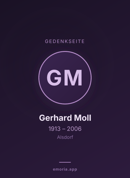 Gedenkportrait von Gerhard Moll