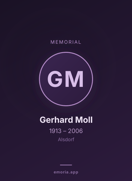 Memorial portrait of Gerhard Moll