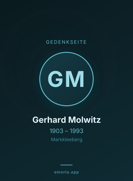 Gedenkportrait von Gerhard Molwitz