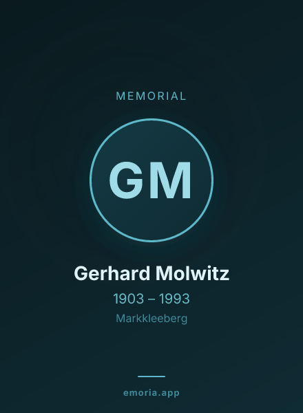 Memorial portrait of Gerhard Molwitz