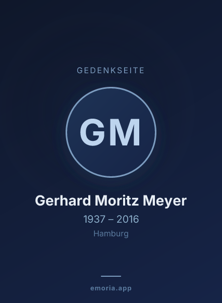 Gedenkportrait von Gerhard Moritz Meyer