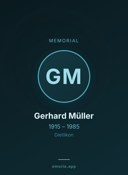 Memorial portrait of Gerhard Müller