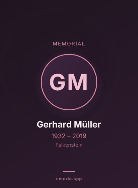 Memorial portrait of Gerhard Müller