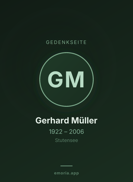 Gedenkportrait von Gerhard Müller