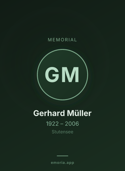Memorial portrait of Gerhard Müller