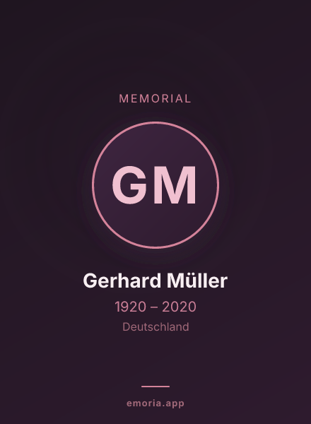 Memorial portrait of Gerhard Müller