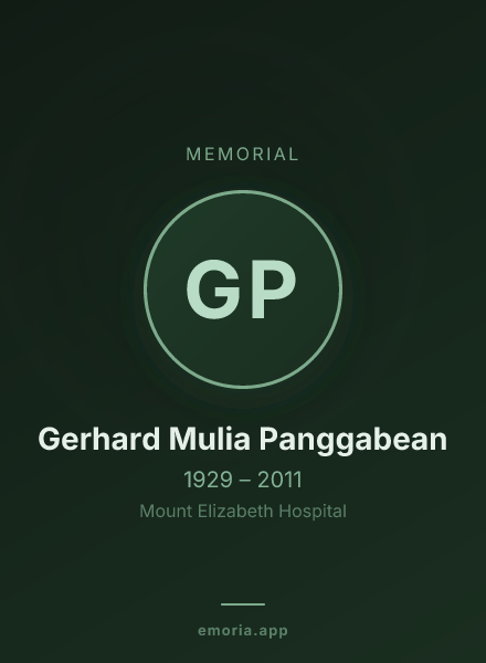 Memorial portrait of Gerhard Mulia Panggabean