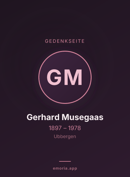 Gedenkportrait von Gerhard Musegaas