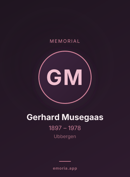 Memorial portrait of Gerhard Musegaas