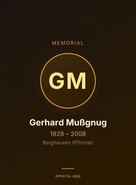 Memorial portrait of Gerhard Mußgnug