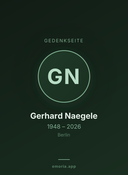 Gedenkportrait von Gerhard Naegele