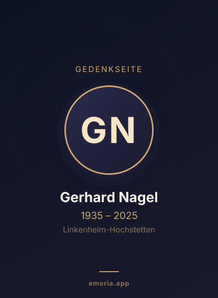 Gedenkportrait von Gerhard Nagel