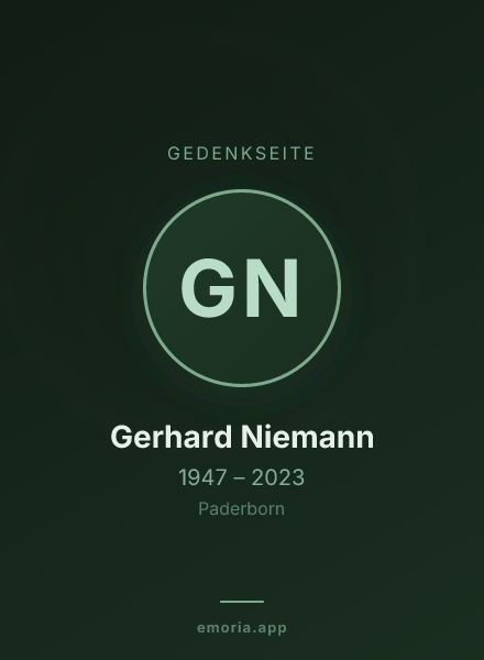 Gedenkportrait von Gerhard Niemann