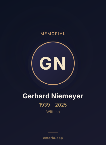 Memorial portrait of Gerhard Niemeyer