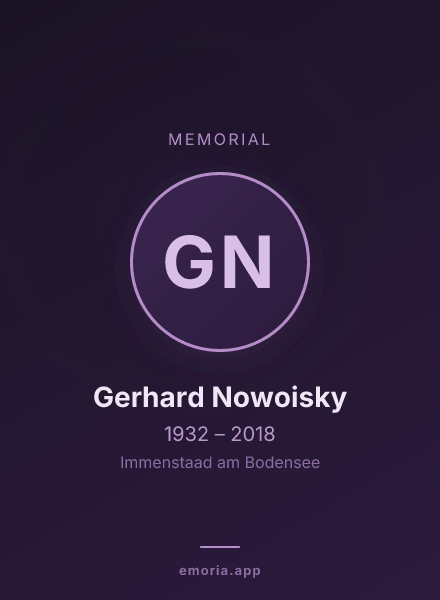 Memorial portrait of Gerhard Nowoisky