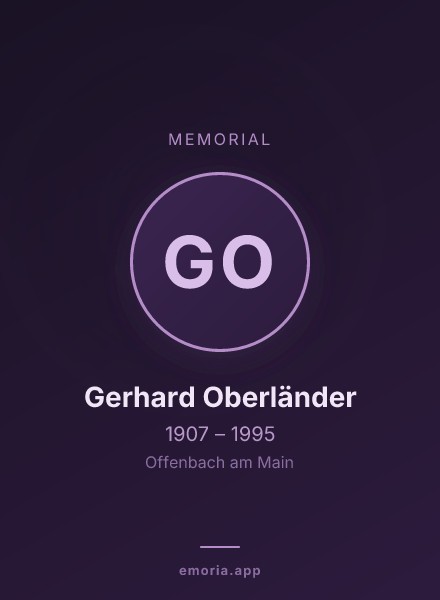 Memorial portrait of Gerhard Oberländer