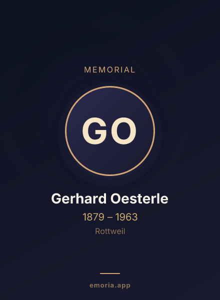 Memorial portrait of Gerhard Oesterle