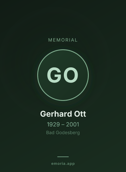 Memorial portrait of Gerhard Ott