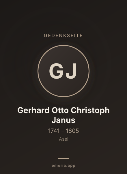 Gedenkportrait von Gerhard Otto Christoph Janus