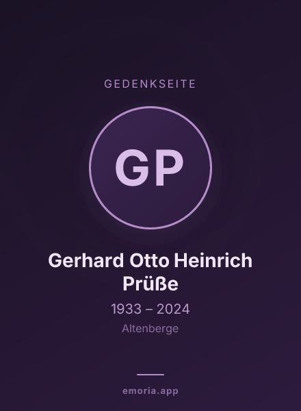 Gedenkportrait von Gerhard Otto Heinrich Prüße