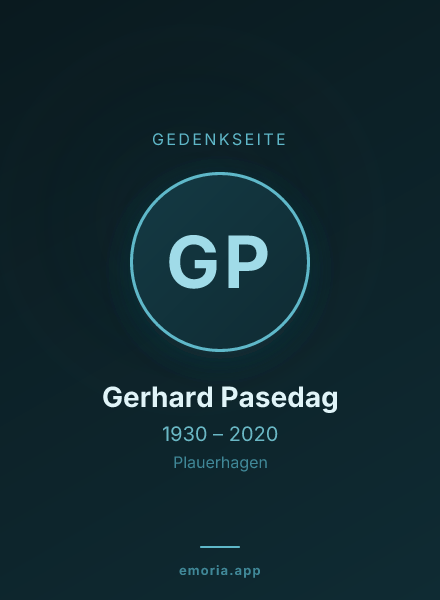 Gedenkportrait von Gerhard Pasedag