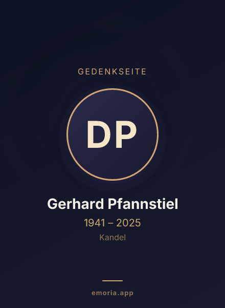 Gedenkportrait von Dr. Gerhard Pfannstiel
