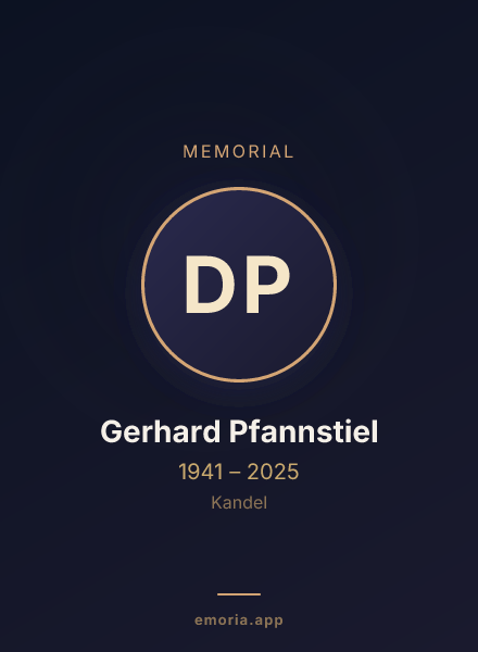 Memorial portrait of Dr. Gerhard Pfannstiel