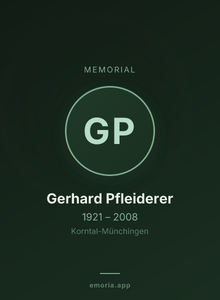Memorial portrait of Gerhard Pfleiderer