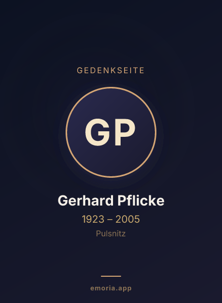 Gedenkportrait von Gerhard Pflicke