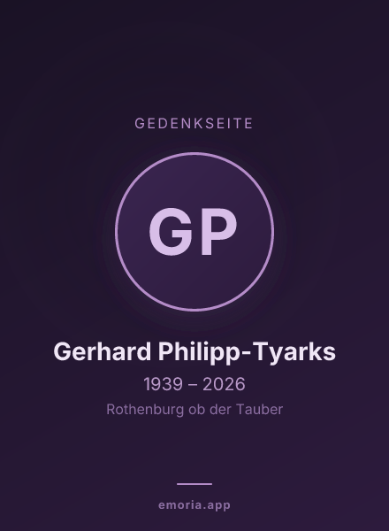 Gedenkportrait von Gerhard Philipp-Tyarks