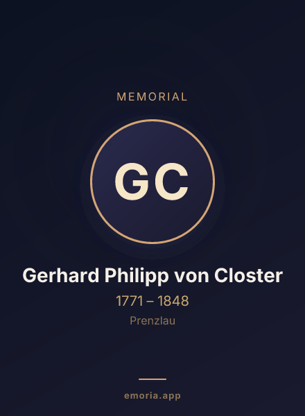 Memorial portrait of Gerhard Philipp von Closter