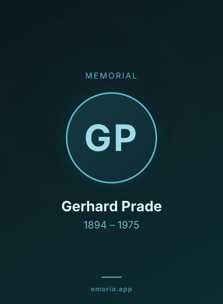 Memorial portrait of Gerhard Prade