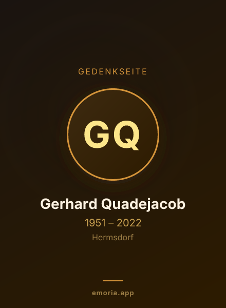 Gedenkportrait von Gerhard Quadejacob