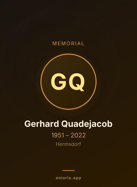 Memorial portrait of Gerhard Quadejacob