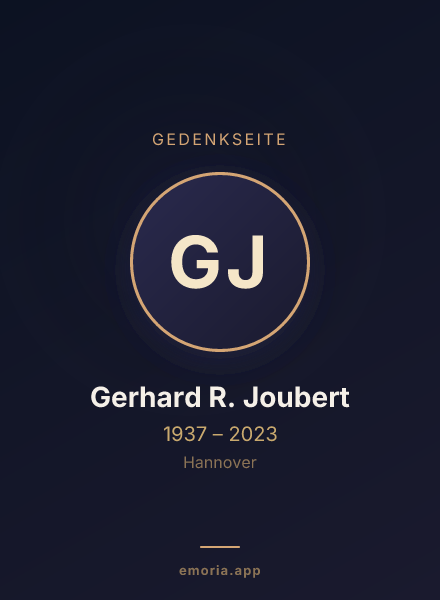 Gedenkportrait von Gerhard R. Joubert