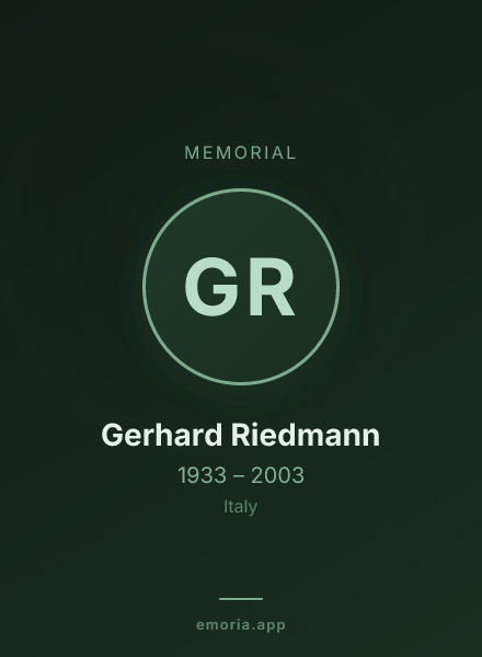 Memorial portrait of Gerhard Riedmann