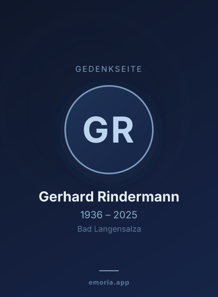 Gedenkportrait von Gerhard Rindermann