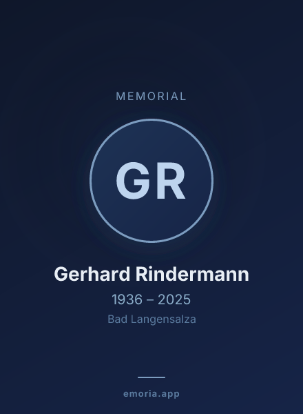 Memorial portrait of Gerhard Rindermann
