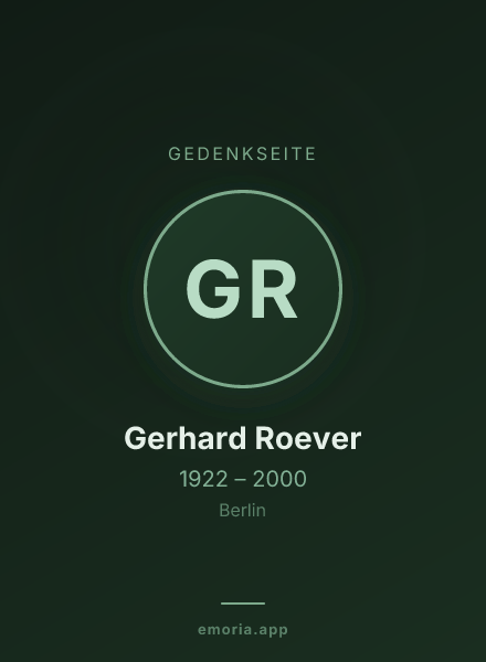 Gedenkportrait von Gerhard Roever