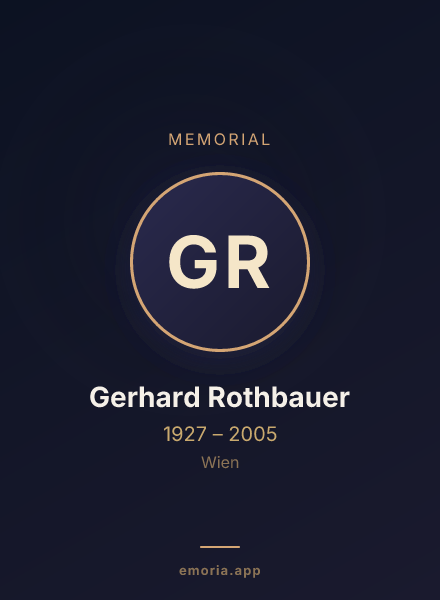 Memorial portrait of Gerhard Rothbauer