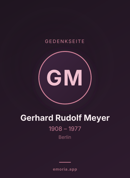 Gedenkportrait von Gerhard Rudolf Meyer