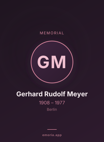 Memorial portrait of Gerhard Rudolf Meyer