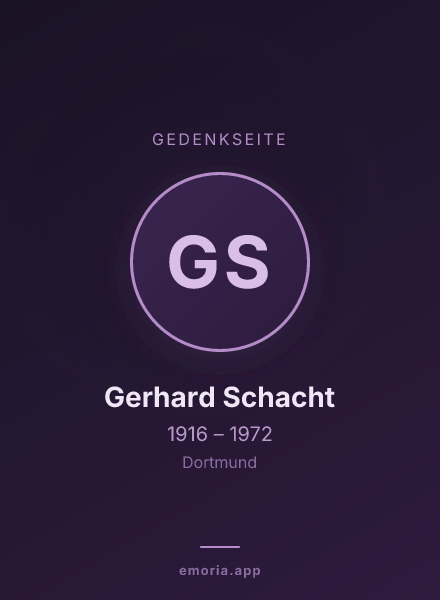 Gedenkportrait von Gerhard Schacht