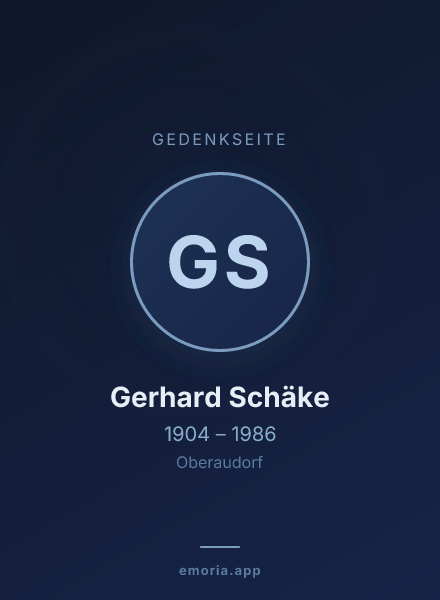 Gedenkportrait von Gerhard Schäke