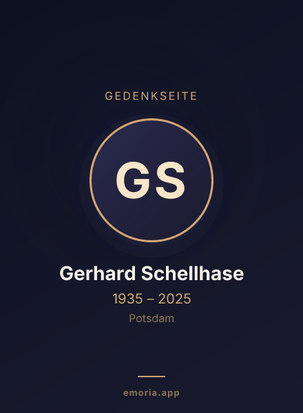 Gedenkportrait von Gerhard Schellhase
